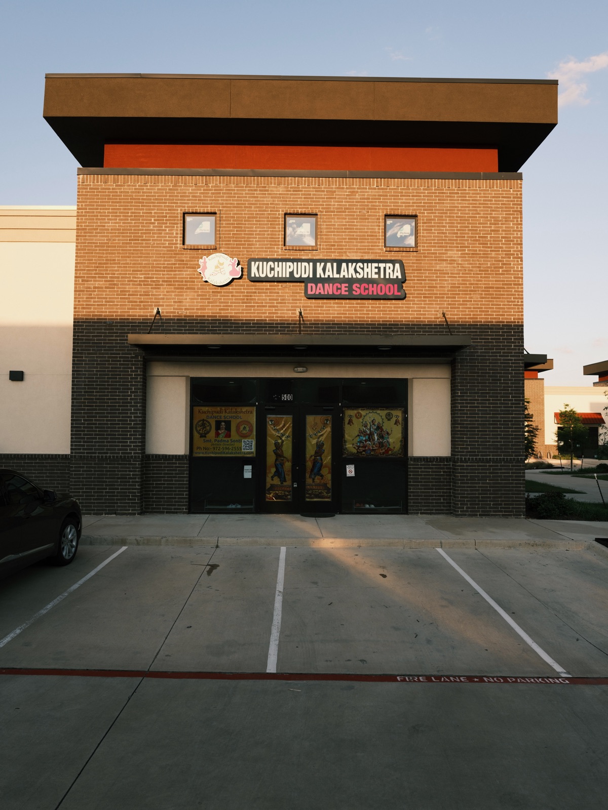 Entrance to Kuchipudi Kalakshetra dance school in Frisco, Texas